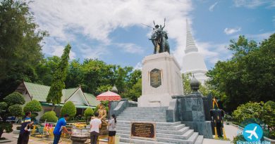 อนุสรณ์ดอนเจดีย์ เขื่อนกระเสียว หาดทรายท้ายเขื่อน สุพรรณบุรี